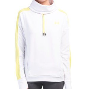 NWT UNDER ARMOUR Women XS White Featherweight Fleece Funnel Training Sweater